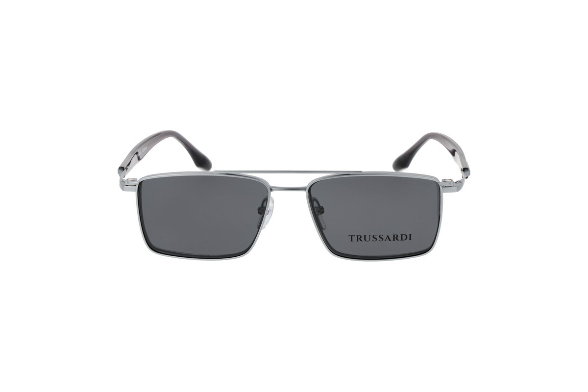 Trussardi TSM1047GT — Eyeglasses Rectangular with Sunglass Clip - Image 2